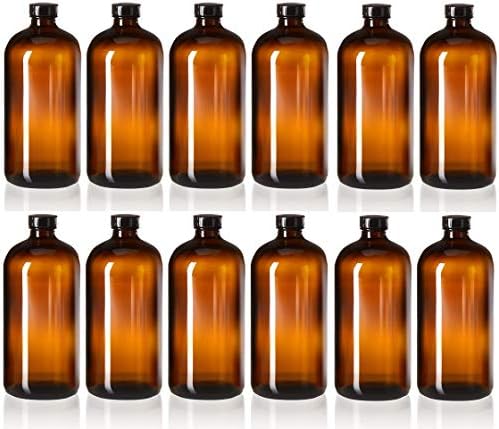 Superb Set of 12-32oz Boston Glass Bottles: The Ultimate Bottles for Brewing and Fermenting