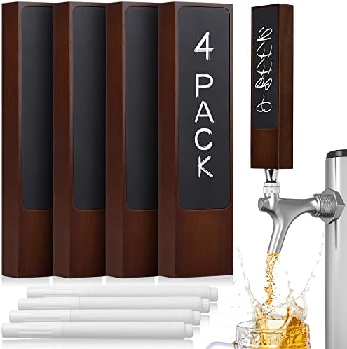 Customize Your Tap Handles: Chalkboard Walnut Beer Tap Set – Perfect for Homebrew and Special Occasions!