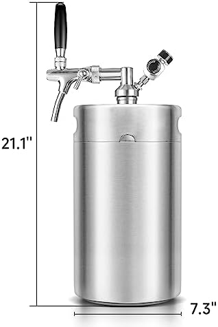 The Ultimate Home Beer Dispenser: 270OZ Mini Keg Growler Keeps Your Brew Fresh & Carbonated!